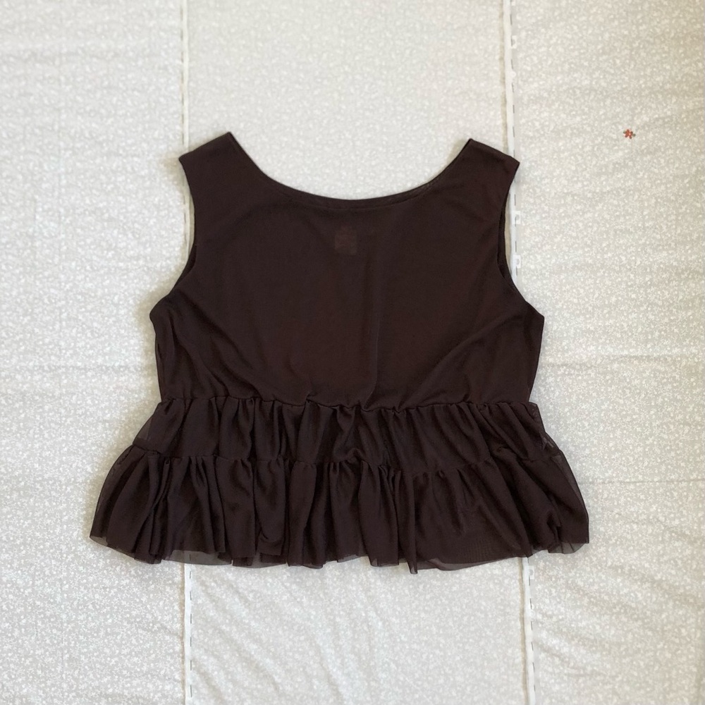 WASIL Dark Brown Mesh Fairy/Whimsigoth Top